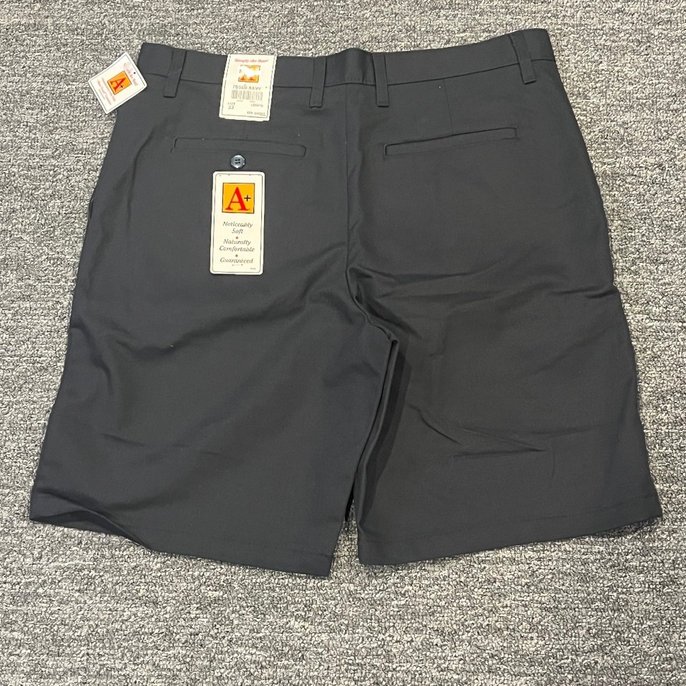A+ Simply The Best Casual Dress Shorts Navy Blue Men's size 33L